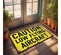 XYBH Tapis de porte d'entrée pour entrée extérieure Attention : paillasson d'avion volant bas Bar Man Cave Decor Fun Stuff(40 x 60 cm)