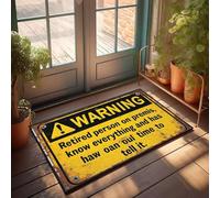 XYBH Tapis de porte d'entrée pour entrée extérieure, personne retraitée sur place, Know Everything Paillasson Bar Man Cave Decor Fun Stuff(50 x 80 cm)