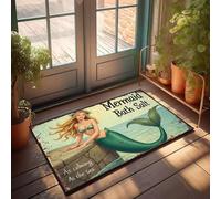 XYBH Tapis de porte d'extérieur grande sirène sel de bain - Aussi apaisant que la mer - Paillasson de cuisine style rustique - Tapis d'extérieur (50 x 80 cm)