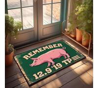 XYBH Tapis de porte drôle pour porte d'entrée Remember The Date: 12.9.19 Tp. Paillasson intérieur décoration d'automne Tapis de bienvenue pour porte d'entrée (65 x 90 cm)