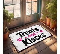 XYBH Tapis de porte personnalisé pour friandises et baisers de porte d'entrée, tapis de sol pour intérieur et extérieur (40 x 60 cm)