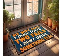 XYBH Tapis de salle de bain amusant « My Wife Says I Only Have Two Fails » : « I Don'T Listen », Something Else Paillasson Emo Décoration de chambre à coucher (65 x 90 cm)