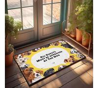 XYBH Tapis de salle de bain amusant Tous les invités doivent être approuvés par le chien. Paillasson Emo Décoration de chambre à coucher (50 x 80 cm)