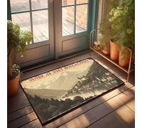 XYBH Tapis de salle de bain drôle vintage paysage des Alpes suisses Poster Paillasson Emo Décoration de chambre (65 x 90 cm)