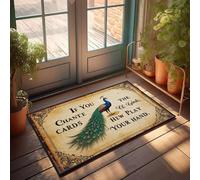XYBH Tapis de salle de bain rustique avec inscription « If You Chance Cards », « The Girls Will Play Your Hand » - Décoration pour chambre et salle de jeux (65 x 90 cm)