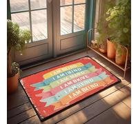 XYBH Tapis de salle de bain rustique « I Am Kind Repeated On Colorful Banners » - Paillasson décoratif pour chambre et salle de jeux (65 x 90 cm)