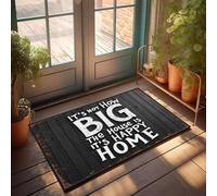 XYBH Tapis de sol d'automne d'extérieur « It's Not How Big The House Is, It'S Happy Home ». Paillasson d'extérieur pour porche ou extérieur, décoration d'automne (65 x 90 cm)