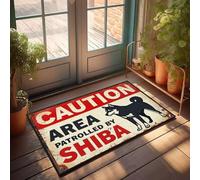 XYBH Tapis de sol pour salle de bain et maison de campagne Motif zone de prudence patrouillée par Shiba 40 x 60 cm