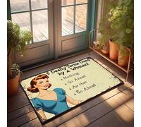 XYBH Tapis décoratif vintage 5 Termes mortels utilisés par une femme ! Paillasson décoratif pour terrasse, salle de bain (40 x 60 cm)