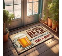 XYBH Tapis d'entrée extérieur maison une journée sans bière est hautement improbable. Pourquoi ne serait-ce pas je prendre un risque ? Paillasson d'extérieur Tapis de couloir amusant Tapis de salle de