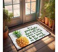 XYBH Tapis d'extérieur d'automne pour porte d'entrée « Be A Ananas Stand Tall Tale When A Crowd & Be Sweet On The Inside » Paillasson amusant (65 x 90 cm)