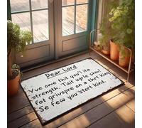 XYBH Tapis d'extérieur d'automne pour porte d'entrée « Dear Lord, Give Me Strength » Paillasson amusant (50 x 80 cm)