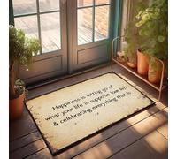 XYBH Tapis d'extérieur d'automne pour porte d'entrée Happiness Is Letting Go Of What Your Life Is Censed To Bee. Paillasson amusant pour l'extérieur (50 x 80 cm)