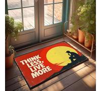 XYBH Tapis d'extérieur d'automne pour porte d'entrée Think Less, Live More Paillasson amusant (50 x 80 cm)