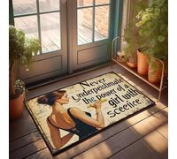 XYBH Tapis d'extérieur pour porte d'entrée - Ne sous-estimez jamais le pouvoir d'une fille avec la science. Paillasson d'intérieur - Tapis de porte d'entrée d'été (40 x 60 cm)