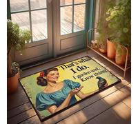 XYBH Tapis d'extérieur pour porte d'entrée Une femme nourrissant des oiseaux avec le texte « That's What I Do ». I Garden And Know Things. Paillasson d'intérieur Tapis de porte d'entrée d'été (65 x 90