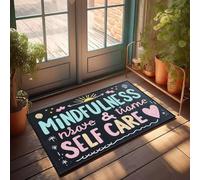XYBH Tapis pour chaussures par Door Mindfulness, Time, and Self-Care Matter. Paillasson Décorations de piscine Tapis de bienvenue extérieur pour salle de classe (50 x 80 cm)