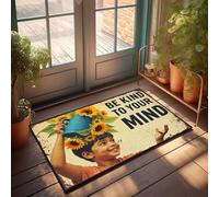 XYBH Tapis Shoes Be Kind To Your Mind : A Joyful Reminder Paillasson Décoration pour entrée Extérieur Tapis de superposition Porte d'entrée (65 x 90 cm)