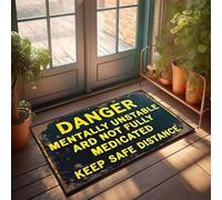 XYBH Things For Boys Room Danger : Mentally Unstable Keep Safe Distance Paillasson Paillasson Extérieur Entrée Dortoir Sweet Dortoir (40 x 60 cm)