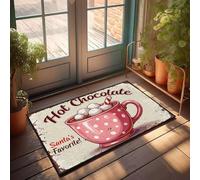 XYBH Things For Boys Room Hot Chocolate : Santa'S Favorite! Paillasson Paillasson extérieur Entrée Dortoir Sweet Dortoir Paillasson (40 x 60 cm)