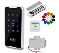 XYBkey Kit de contrôle d'accès tactile étanche en métal, 3000 utilisateurs, carte d'identité RFID + PIN, clavier en alliage de zinc, comprend serrure magnétique, alimentation, bouton de sortie et