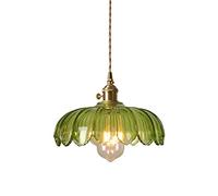 XYBZJP Abat-Jour Suspendu en Forme de Fleur créative, Lustre de Couleur rétro, Suspension en Verre métallique de Style Simple, luminaires de décoration de Chambre à Coucher de Salle à Manger