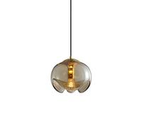 XYBZJP Abat-jour suspendu en verre à transmission lumineuse élevée, lustre de style créatif nordique, lampe suspendue de décoration à tête unique à vis E27, luminaires de salle d'étude de porche de ch