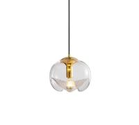 XYBZJP Abat-jour suspendu en verre à transmission lumineuse élevée, lustre de style créatif nordique, lampe suspendue de décoration à tête unique à vis E27, luminaires de salle d'étude de porche de ch