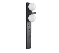 XYBZJP Applique murale à 2 lumières en travertin noir, 50 cm (19,7 po), applique en pierre naturelle, douille G9, lampe d'intérieur, luminaire décoratif pour table de chevet, salle à manger ou coiffeu
