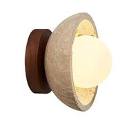 XYBZJP Applique murale à vis G9, style industriel français, applique murale créative en verre travertin jaune, lampe décorative pour entrée, chambre ou salon