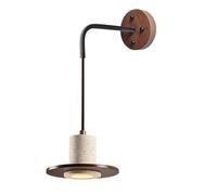 XYBZJP Applique murale de style industriel moderne, douille E26 à une tête, applique murale personnalisée en bois de travertin jaune, applique décorative pour couloirs, entrées et salons