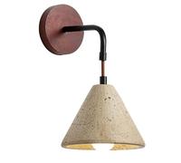 XYBZJP Applique murale en travertin jaune de style industriel nordique, douille E26, lampe conique en pierre naturelle, luminaire décoratif pour escalier, entrée ou chambre