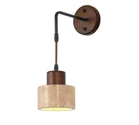 XYBZJP Applique murale intérieure à vis E26, style industriel nordique, en pierre naturelle avec base en bois, luminaire décoratif pour salon, entrée ou table de chevet