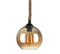 XYBZJP E27 Suspension à tête Unique à vis, Abat-Jour en Verre de Corde de Chanvre, Lampe Suspendue de décoration de Style rétro américain, luminaires de Ferme de Restaurant de Bar