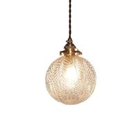 XYBZJP Lampe Suspendue de Style Simple Nordique, Lustre à tête Unique de Base E27, Abat-Jour de Lampe Suspendue en Verre, décoration de Plafond encastrée, luminaire de Bar de Balcon de Restaurant