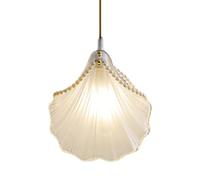 XYBZJP Lustre en Coquillage de Style Pastoral français, Abat-Jour créatif en Verre dépoli, luminaires de Plafond encastrés, Chambre à Coucher, Salon, décoration d'hôtel