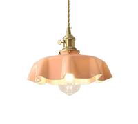 XYBZJP Support de Lampe en métal Lustre en Verre Abat-Jour, Lampe à Suspension de Style Simple rétro, Luminaires à tête Unique à Base E27, Balcon Salon Îlot de Cuisine Suspension
