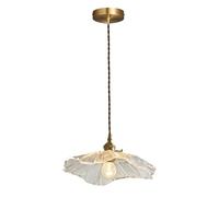 XYBZJP Suspension moderne, abat-jour en verre transparent en forme de fleur, douille E26, hauteur réglable, luminaires décoratifs pour îlot de cuisine, balcon ou restaurant.