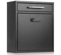 xydled Boîte aux Lettres Murale avec Serrure à Combinaison, boîte aux Lettres sécurisée à Suspendre, Parfaite pour Les dépôts, Les paiements, Les clés et Les Lettres, Noir, Taille M