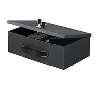 xydled Coffre-fort ignifuge avec serrure à clé pour la maison, le bureau, le rangement de sécurité pour objets de valeur, documents, 32 x 21 x 10 cm, noir