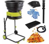 XYEJL 2500w Broyeur à Feuilles électrique Broyeur De Compost Broyeur De Branches Hachoir à Feuilles Broyeur De Feuilles De Jardin,Diamètre De L'entonnoir 54 Cm pour Nettoyage Cour,Powercord×50m