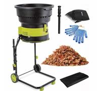 XYEJL Broyeur De Jardin Broyeur De Compost électrique Rapport De Broyage 17:1 Parfait pour Broyer Le Bois Et Les Déchets De Jardin Broyeur 8000 TR/Min avec Roues Et Sac De Rangement,Powercord×50m
