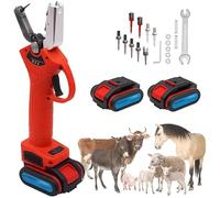 XYEJL Pince à Oreille électrique, Applicateur Portable avec Interrupteur Déclencheur Et 2 Piles, Marquage Rapide en 1 Seconde pour Bovins, Porcs Et Moutons,Red