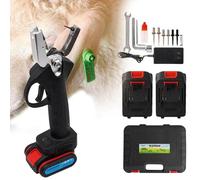 XYEJL Pince électrique pour étiquettes d'oreille, Outil De Fixation D'étiquettes pour Bétail, avec Aiguille à 5 Oreilles, à Piles, Rebond Automatique, pour Bovins, Porcs, Moutons,Black