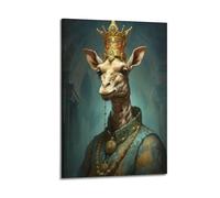 XYEMLZCC Poster décoratif sur toile représentant le Roi Girafe - Impression d'art moderne pour chambre à coucher - 30 x 45 cm