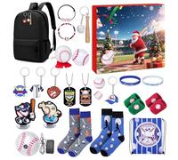 xyensy Calendrier de l'Avent 2025, 24 jours, accessoires de sport, décoration de baseball, compte à rebours pour les passionnés, les joueurs, les collectionneurs, les membres de l'équipe, la période