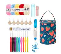 xyensy Kit de crochet portable avec laine, sac et accessoires de crochet, kit de crochet pour débutants, enfants, adultes, pour crochet et tricot