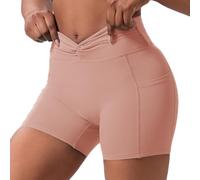 XYFfybhsd Femme Taille Haute Cyclisme Short de Sport serré sans Couture Short de Sport(Size:2XL,Color:orange rose)