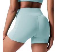 XYFfybhsd Femme Taille Haute Cyclisme Short de Sport serré sans Couture Short de Sport(Size:2XL,Color:rose cyan)