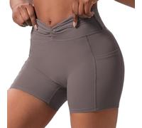 XYFfybhsd Femme Taille Haute Cyclisme Short de Sport serré sans Couture Short de Sport(Size:m,Color:Gray)